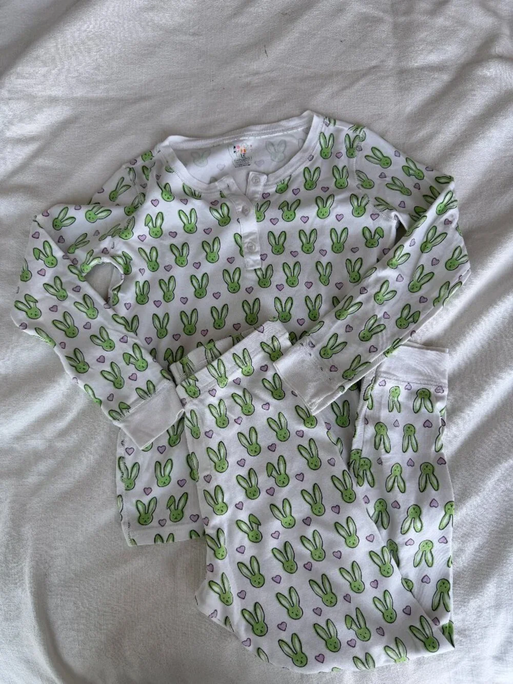 Girls Roller Rabbit Long Sleeve Rabbit Print Pajama Set